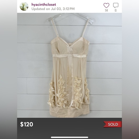 Sue Wong 100% Silk Vintage Elegant Flower Detail Dress - Picture 11 of 11